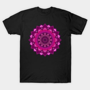 Magenta Pink Mandala for Crown Chakra Zunaria Pattern T-Shirt